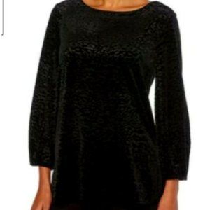 Rafaella womens velvet banded neck pullover NWTS